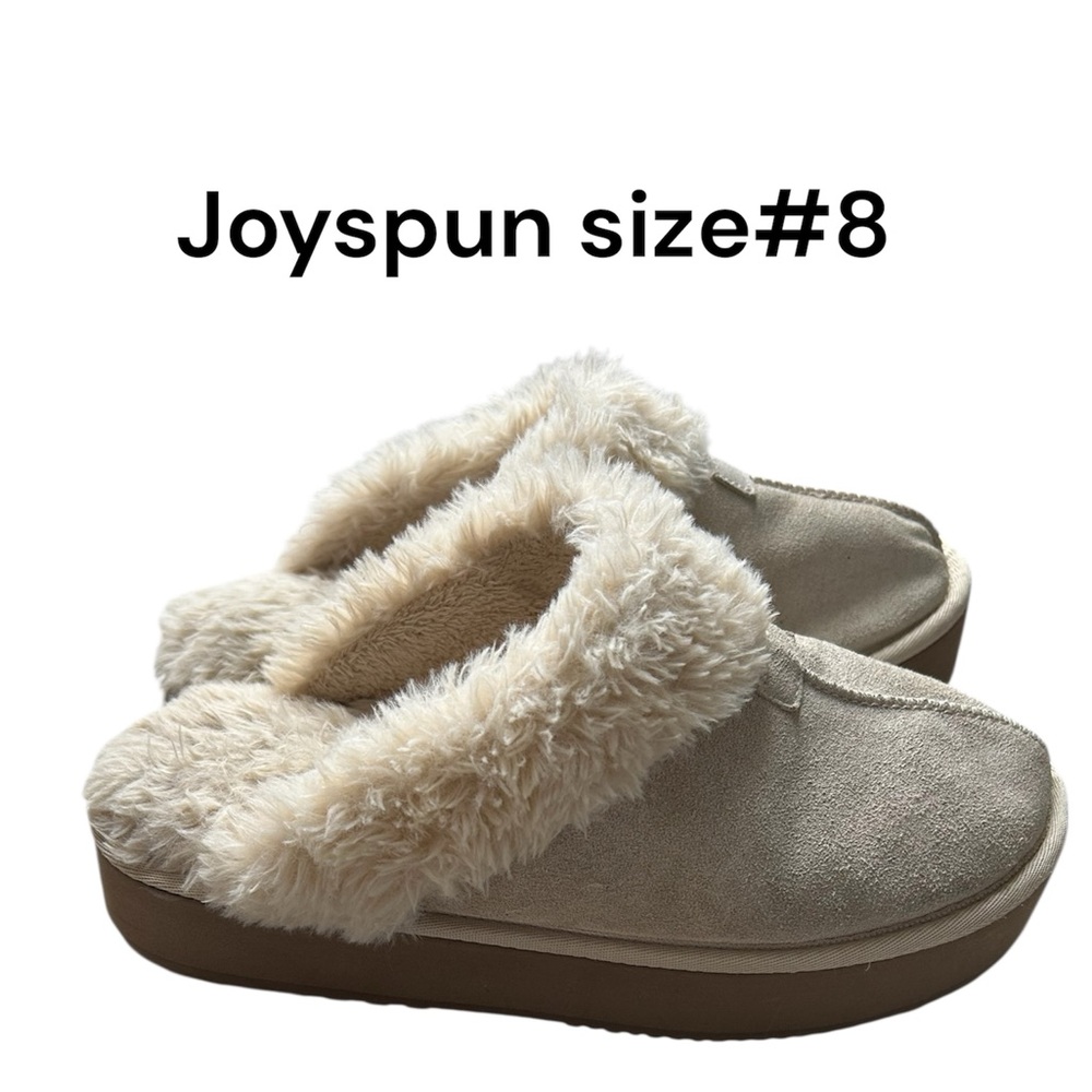 Joyspun Fur-Lined Slippers Size 8